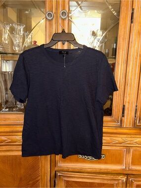 Theory Navy Short Sleeve Crewneck Tee